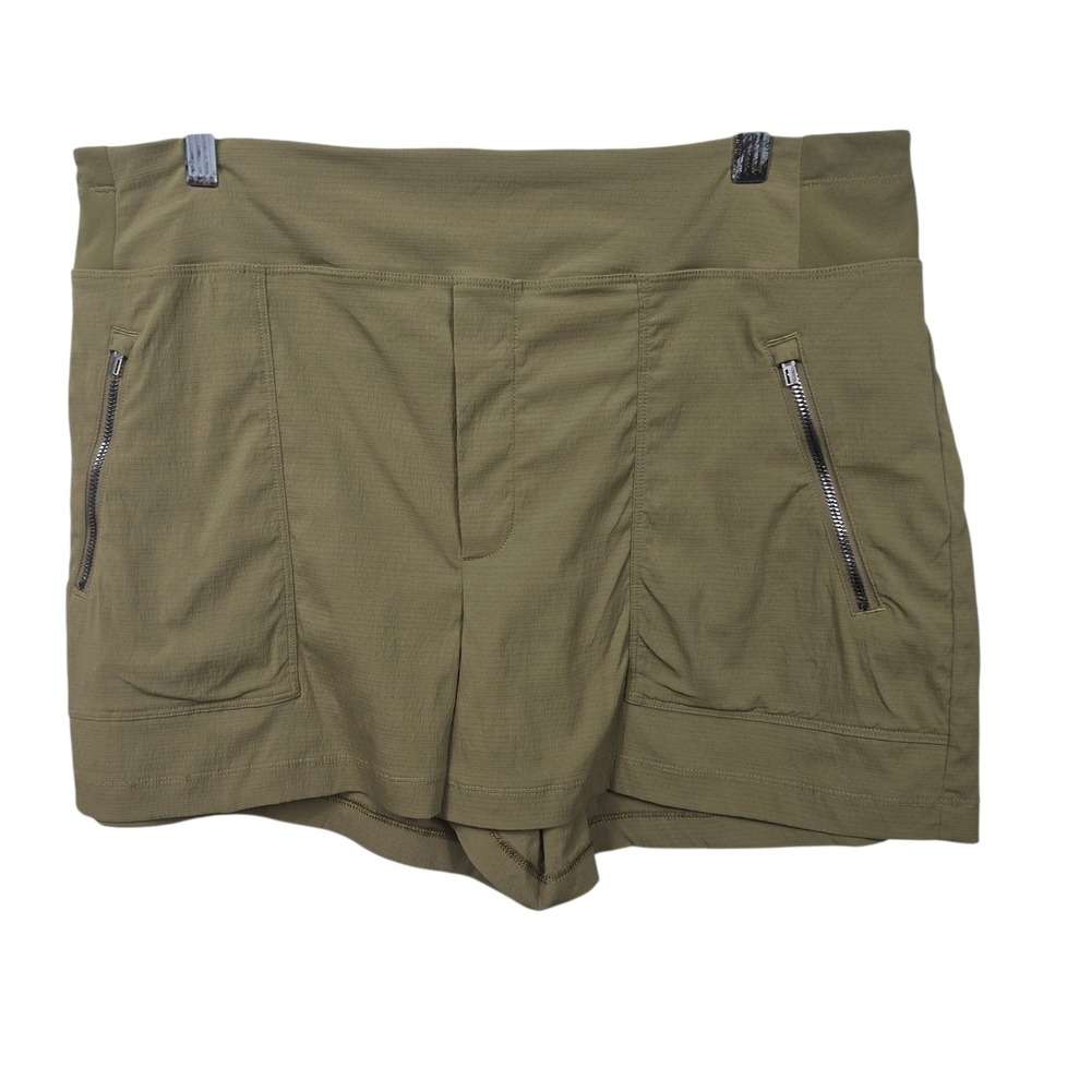 Athleta Women Green Cargo Pocket Zip Hiking Athletic‎ Casual Shorts Size 12